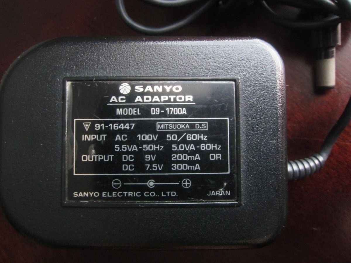SANYO U4 サンヨー ラジカセ用 D9-1700A 電源アダプター|Yahoo SANYO U4 サンヨー ラジカセ用 D9-1700A 電源アダプター|Yahoo