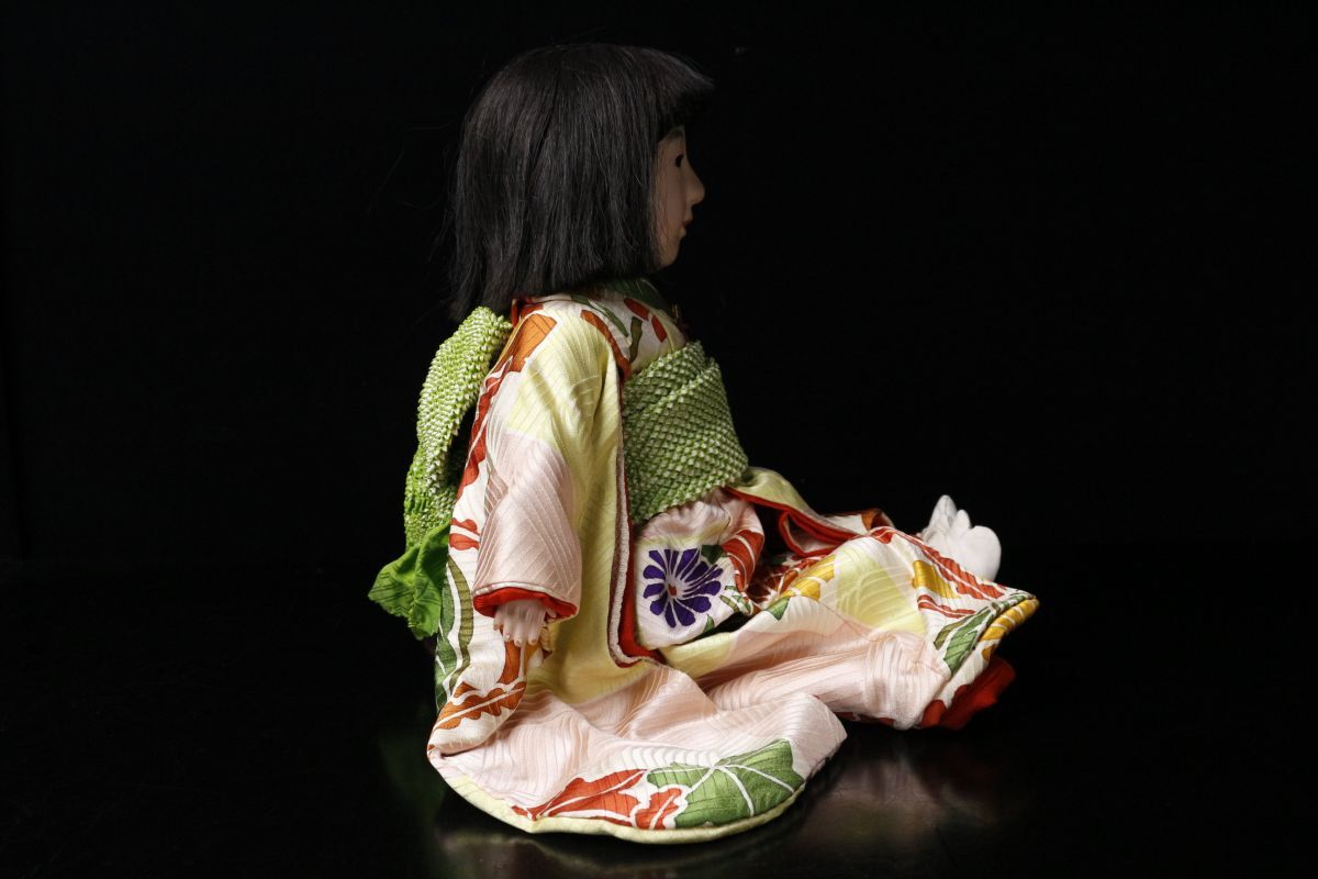 LIG】時代京人形 市松人形 42㎝ 玉眼 日本人形 旧家収蔵品 [.QR LIG】時代京人形 市松人形 42㎝ 玉眼 日本人形 旧家収蔵品 [.QR