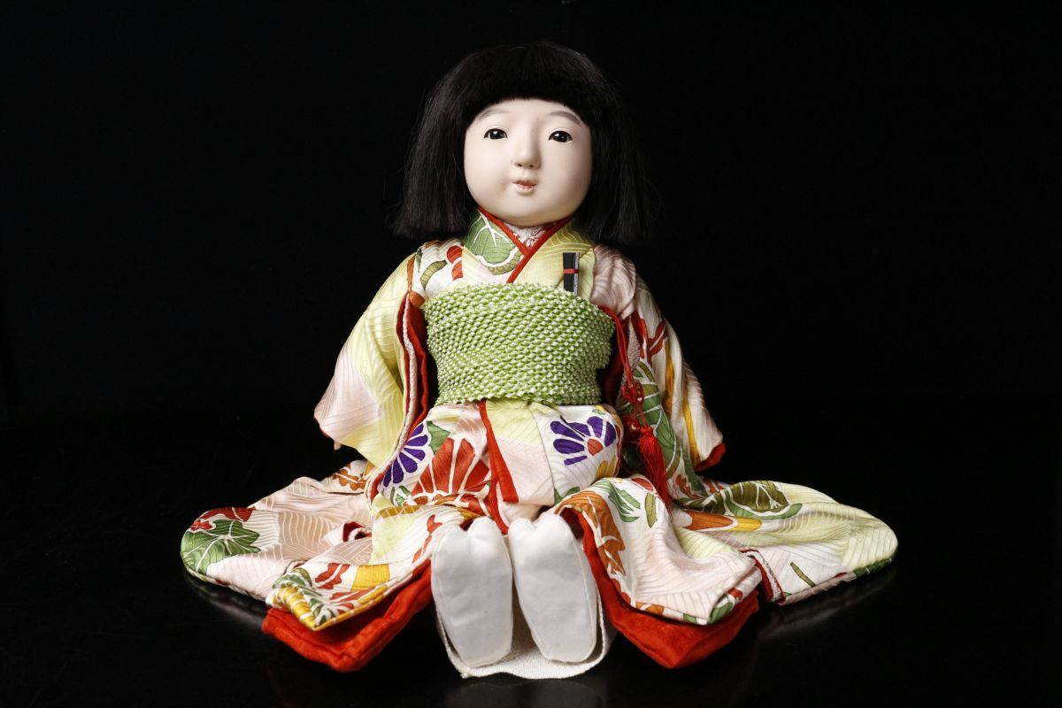 LIG】時代京人形 市松人形 42㎝ 玉眼 日本人形 旧家収蔵品 [.QR LIG】時代京人形 市松人形 42㎝ 玉眼 日本人形 旧家収蔵品 [.QR