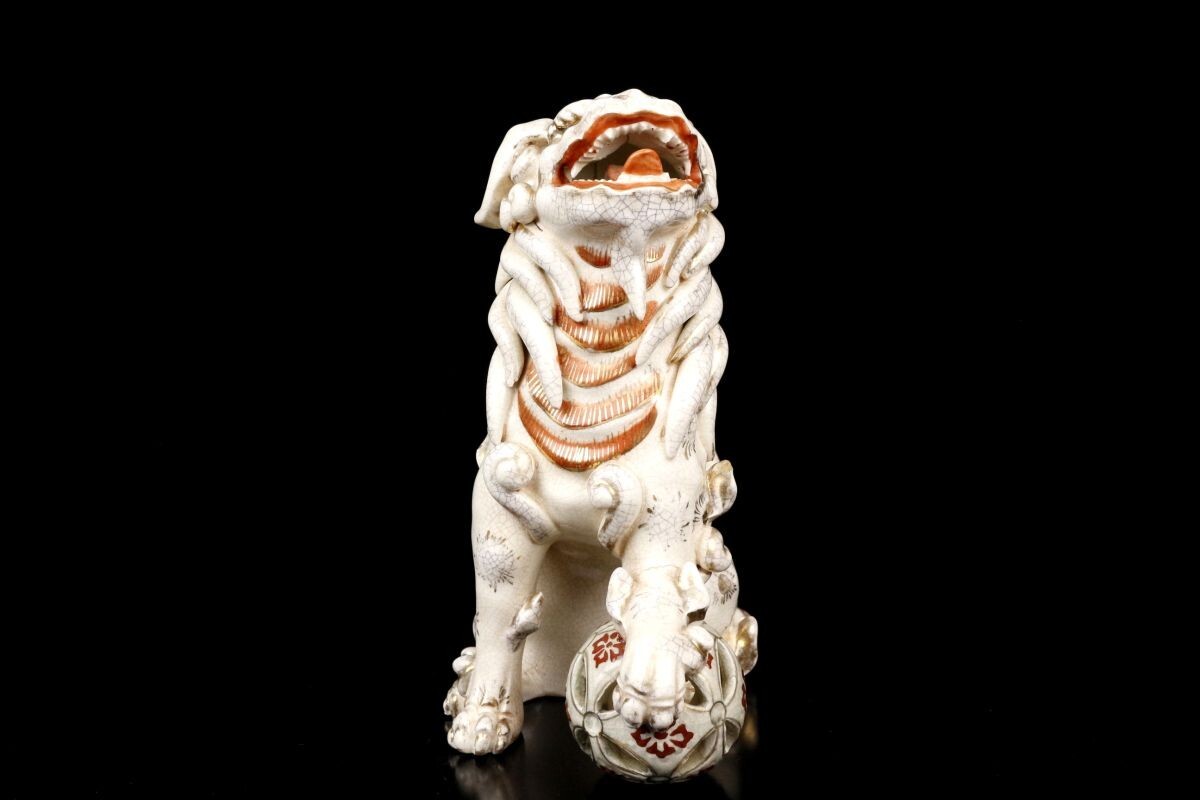 LIG】薩摩藩時代名品 薩摩焼 古薩摩 豪華金彩手 獅子置物 24.5 LIG】薩摩藩時代名品 薩摩焼 古薩摩 豪華金彩手 獅子置物 24.5
