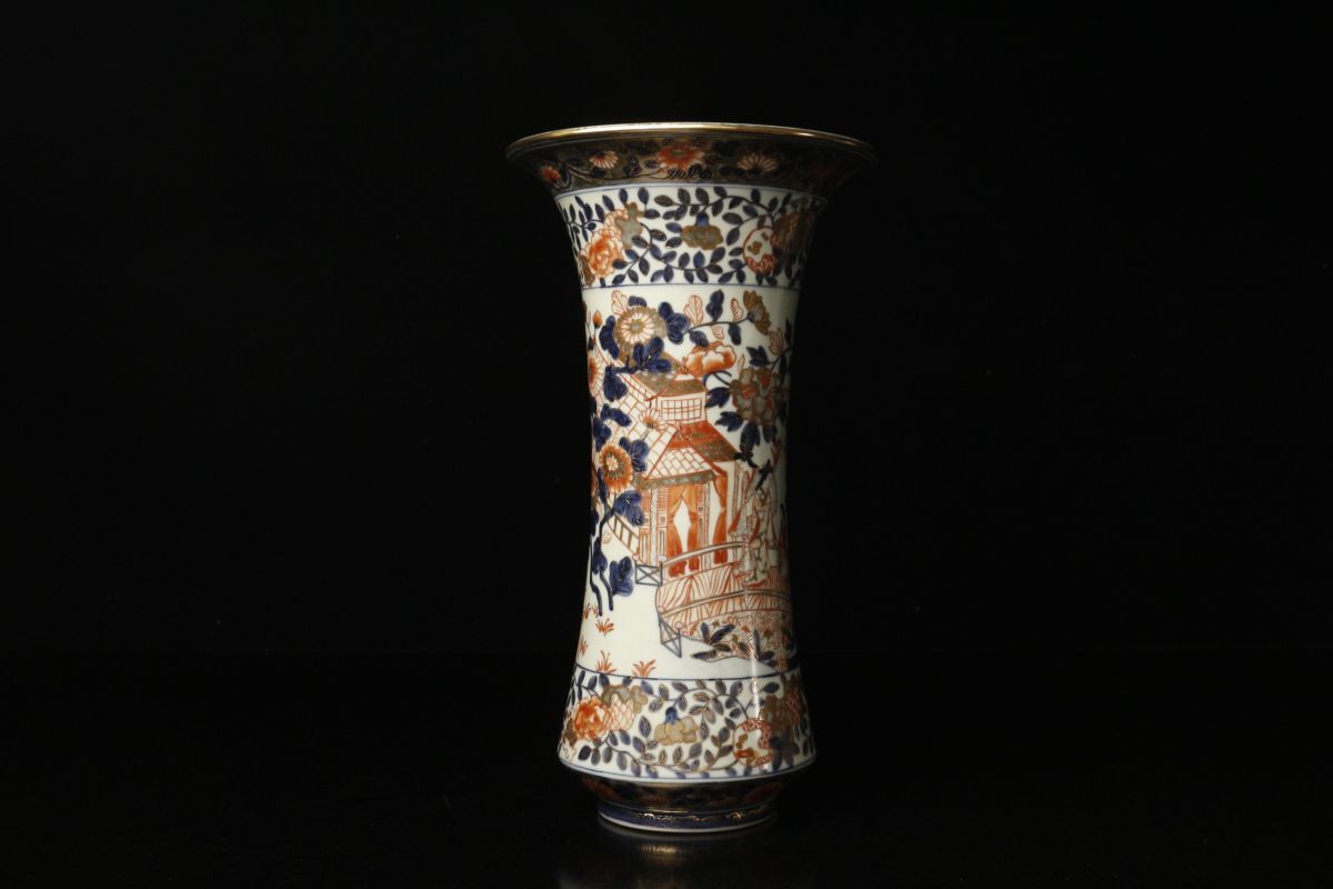 LIG】元禄伊万里 色絵美人図花瓶 31.5㎝ 箱付 古伊万里 LIG】元禄伊万里 色絵美人図花瓶 31.5㎝ 箱付 古伊万里