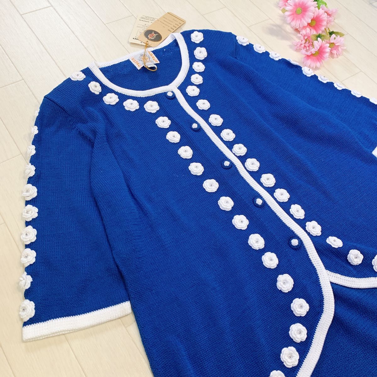ROYAL ALPACA 高級ハンドニット カーディガン ピマコットン100 ROYAL ALPACA 高級ハンドニット カーディガン ピマコットン100
