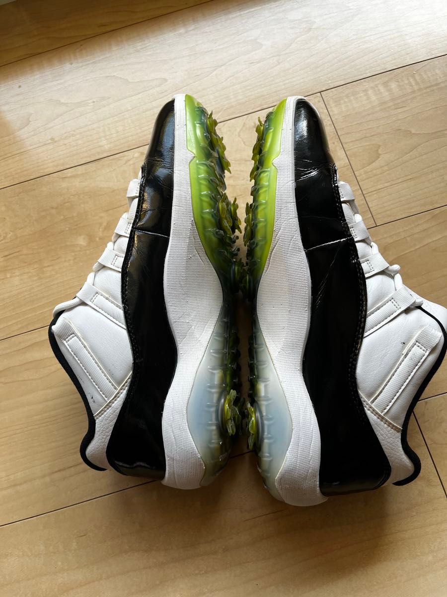 Jordan 11 Low Golf シューズ ホワイト/ブラック/グリーン Jordan 11 Low Golf シューズ ホワイト/ブラック/グリーン
