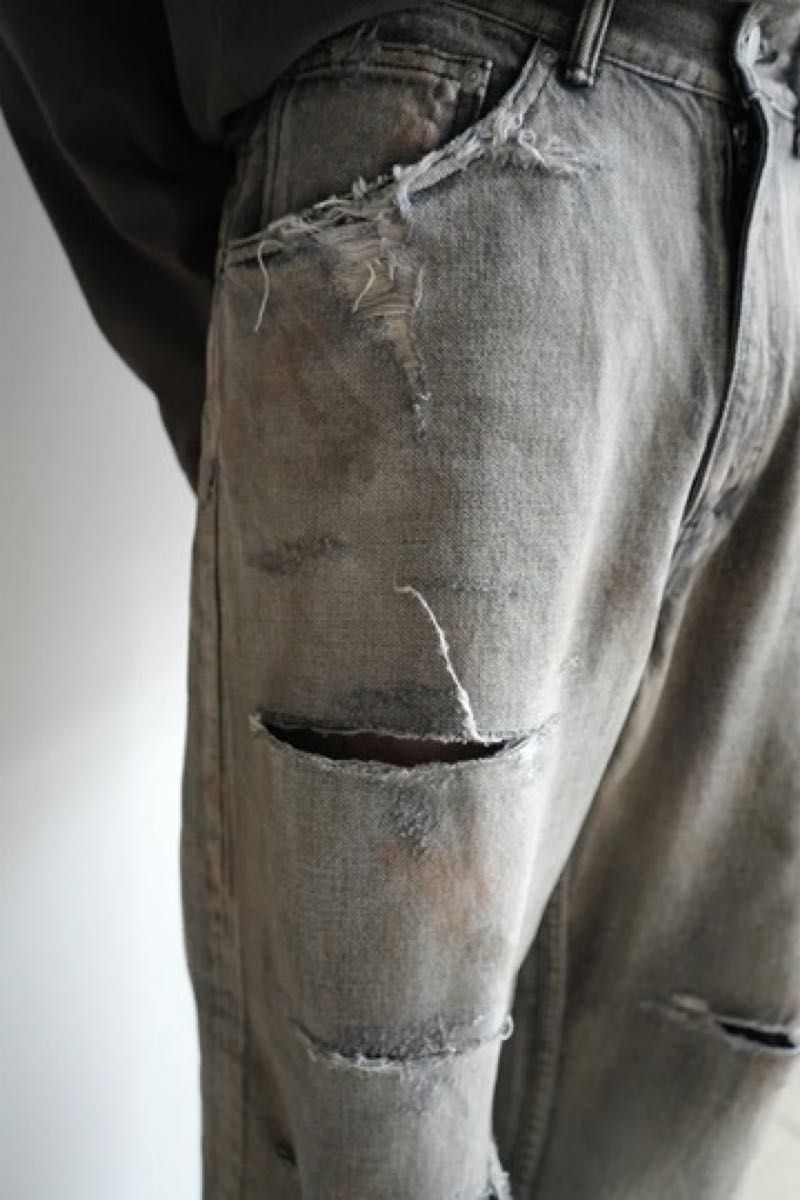 ANCELLM アンセルム CRASH SELVEDGE DENIM STRAIGHT 5P PANTS ANCELLM アンセルム CRASH SELVEDGE DENIM STRAIGHT 5P PANTS
