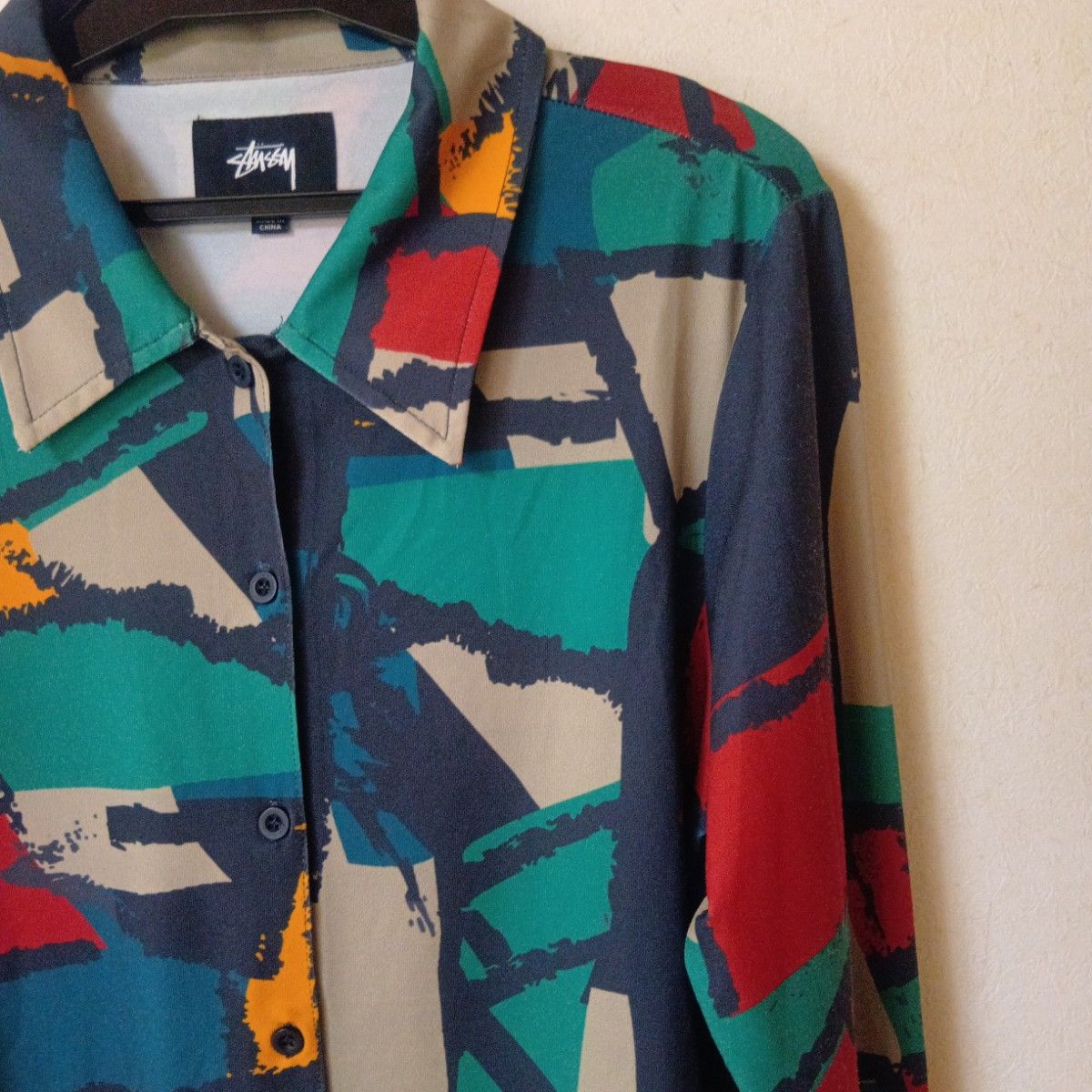ステューシー Block Print Button Down 長袖シャツ 総柄|Yahoo ステューシー Block Print Button Down 長袖シャツ 総柄|Yahoo