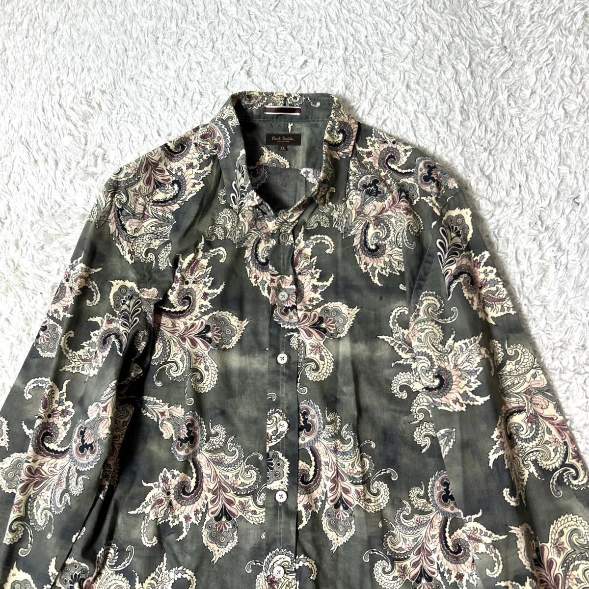 極美品】Paul Smith 長袖シャツ 総柄 ペイズリー XL コットン100 極美品】Paul Smith 長袖シャツ 総柄 ペイズリー XL コットン100