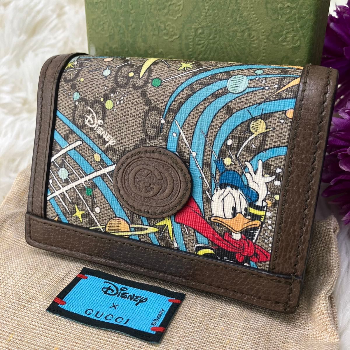 極美品 箱付 グッチ 折り財布 ディズニードナルド GGスプリーム 極美品 箱付 グッチ 折り財布 ディズニードナルド GGスプリーム