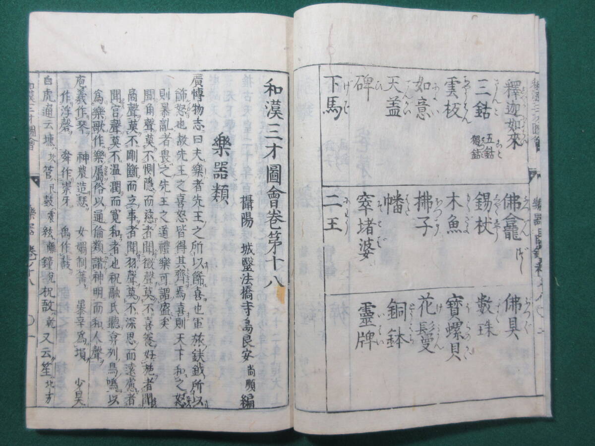 13)江戸期絵入り和本 『和漢三才図会 十八 樂器 十九 神祭佛具 13)江戸期絵入り和本 『和漢三才図会 十八 樂器 十九 神祭佛具
