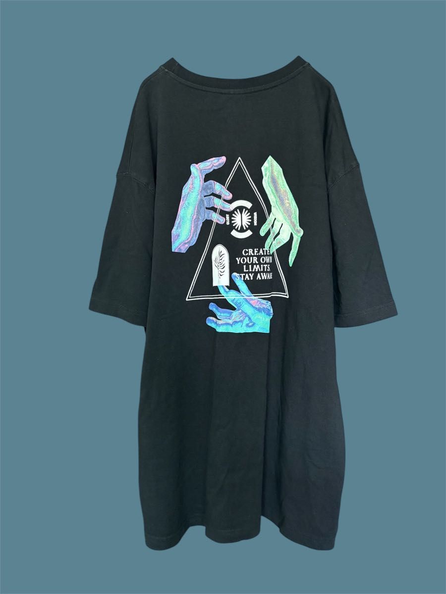 ★ドイツ発*ZARA*新作*アートワークプリント刺繍Tシャツ/SW★ ZARA Tシャツ ブラック 黒 手 指 ハンド プリントシャツ アート