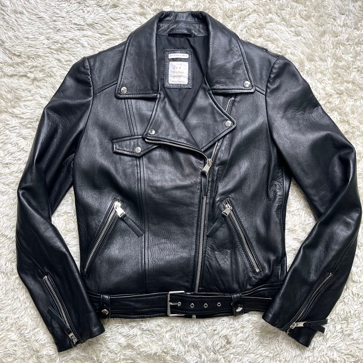 美品 ZARA ザラ レザージャケット ダブルライダース 羊革 美品 ZARA ザラ レザージャケット ダブルライダース 羊革
