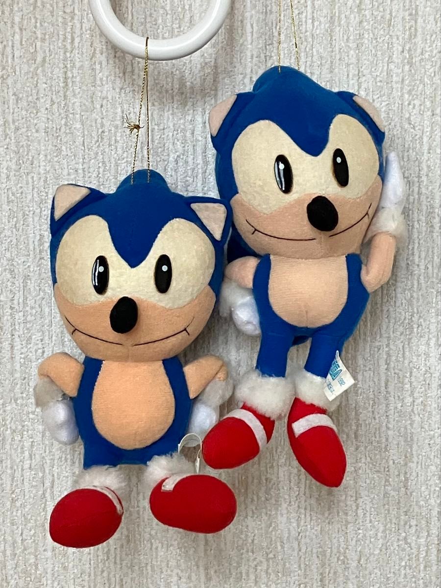 希少】ソニック ぬいぐるみ2個セット 90s セガUFOキャッチャー 希少】ソニック ぬいぐるみ2個セット 90s セガUFOキャッチャー