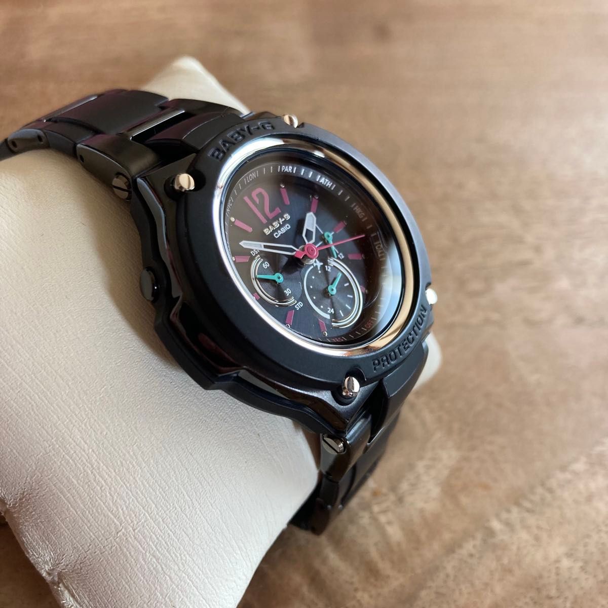 Baby-G 電波ソーラー アナログ ブラック 黒 ピンク 三針 電波 Baby-G 電波ソーラー アナログ ブラック 黒 ピンク 三針 電波