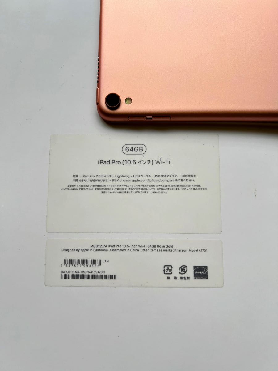 Apple iPad Pro 10 5インチ ローズゴールド Wi-Fiモデル 64GB Apple iPad Pro 10 5インチ ローズゴールド Wi-Fiモデル 64GB