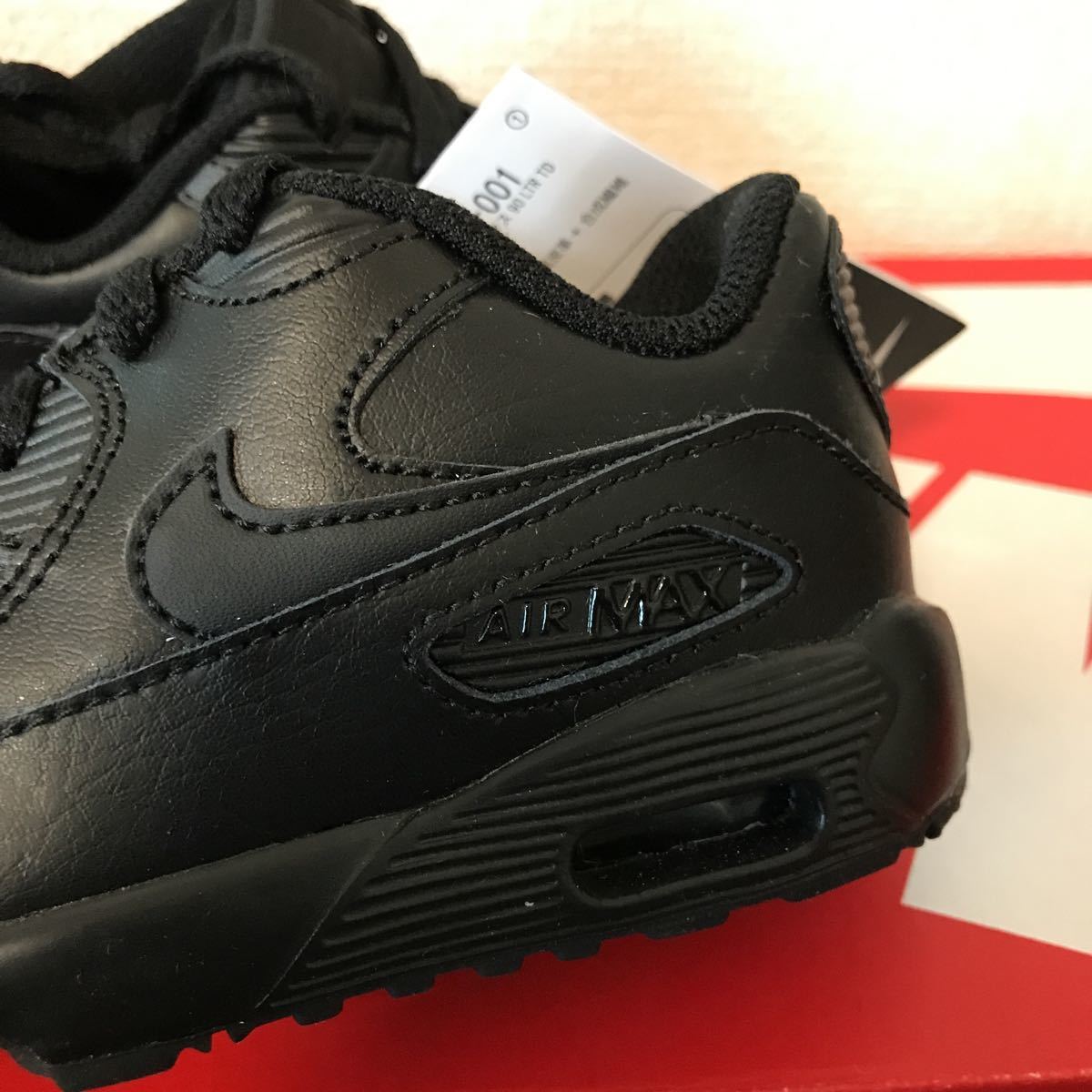 NIKE購入正規品 NIKE AIR MAX 90 LTR （TD）BLACK/BLACK/NOIR/NOIR エアマックス90 LTR (TD) エアマックス90 15cm 833416-001 AIRMAX90 9c_画像4