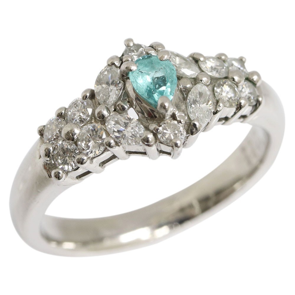 パライバトルマリン 0.11ct 0.44ct Pt900 11.5号 Paraiba tourmaline Diamond_画像1