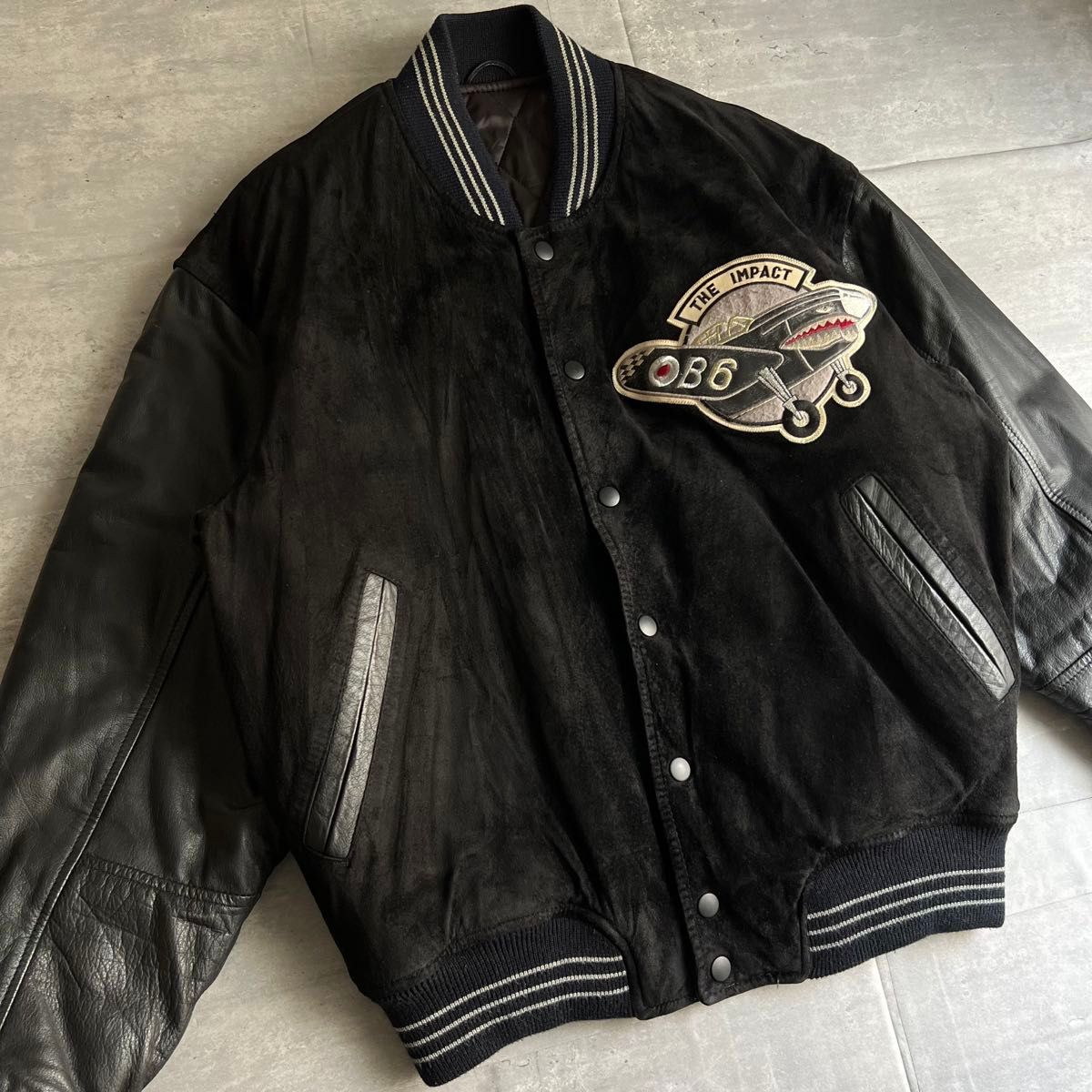 KANSAI YAMAMOTO MAN 山本寛斎 刺繍ロゴ レザースタジャン KANSAI YAMAMOTO MAN 山本寛斎 刺繍ロゴ レザースタジャン