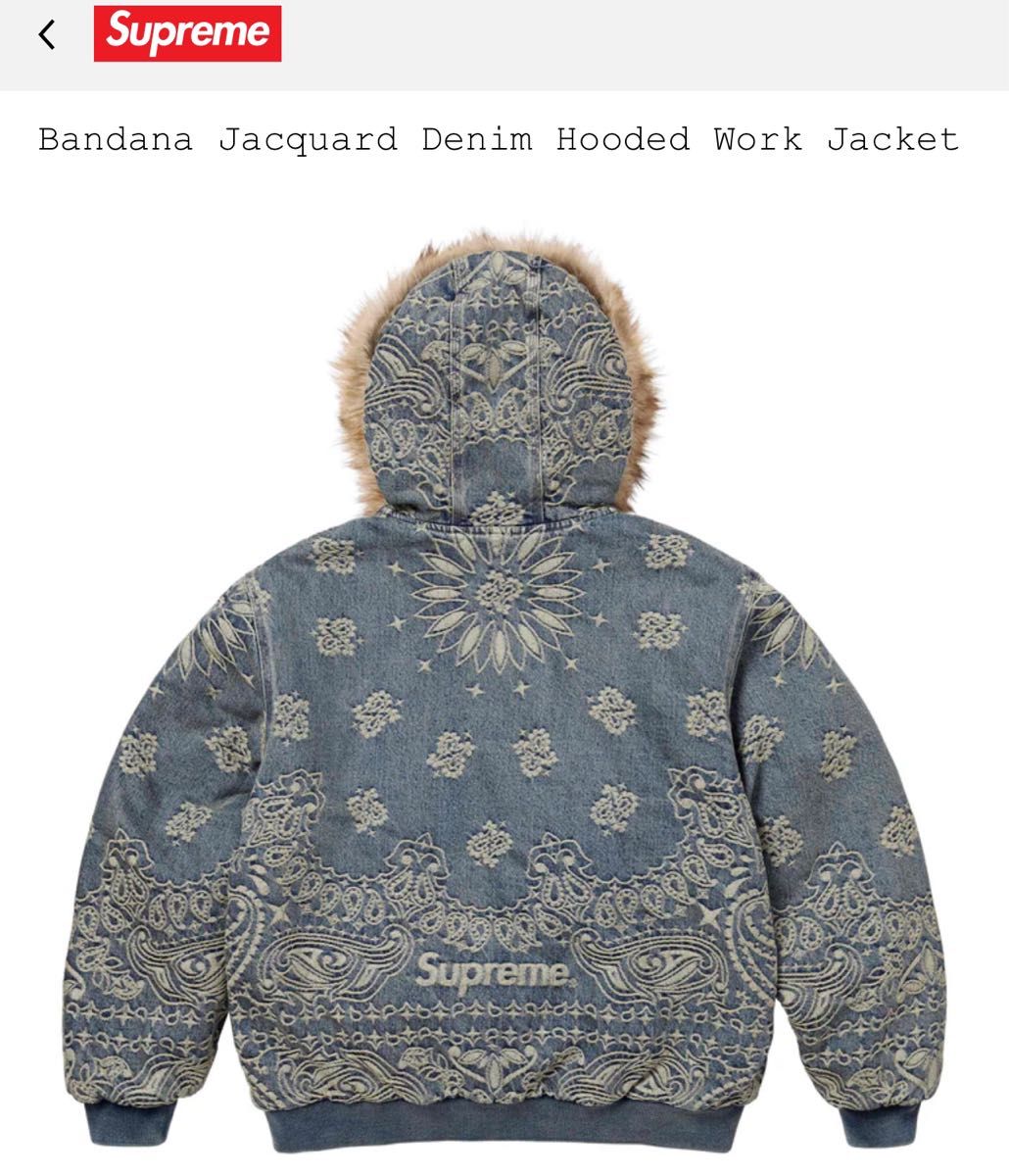 Supreme Bandana Jacquard Denim Hooded Work Jacket Supreme Bandana Jacquard Denim Hooded Work Jacket