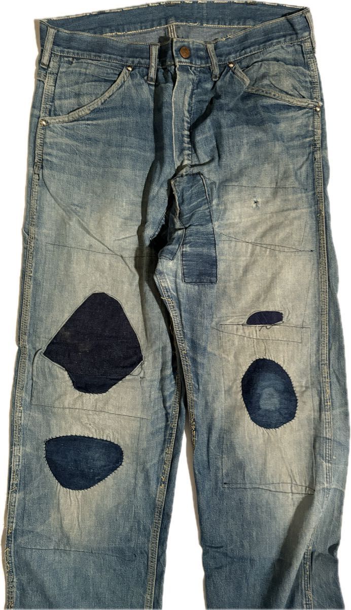 vintage デニムペインターパンツ リペア ダメージ ボロ 50s 60s vintage デニムペインターパンツ リペア ダメージ ボロ 50s 60s