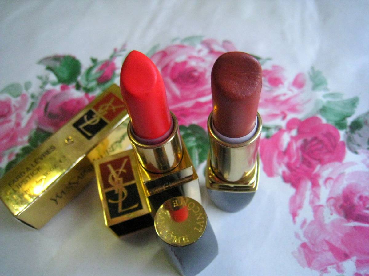 YSL Lancome lipstick 2 pcs set price cut / famous brand cosmetics cosme used cheap . bargain 1,500 jpy uniformity sale 