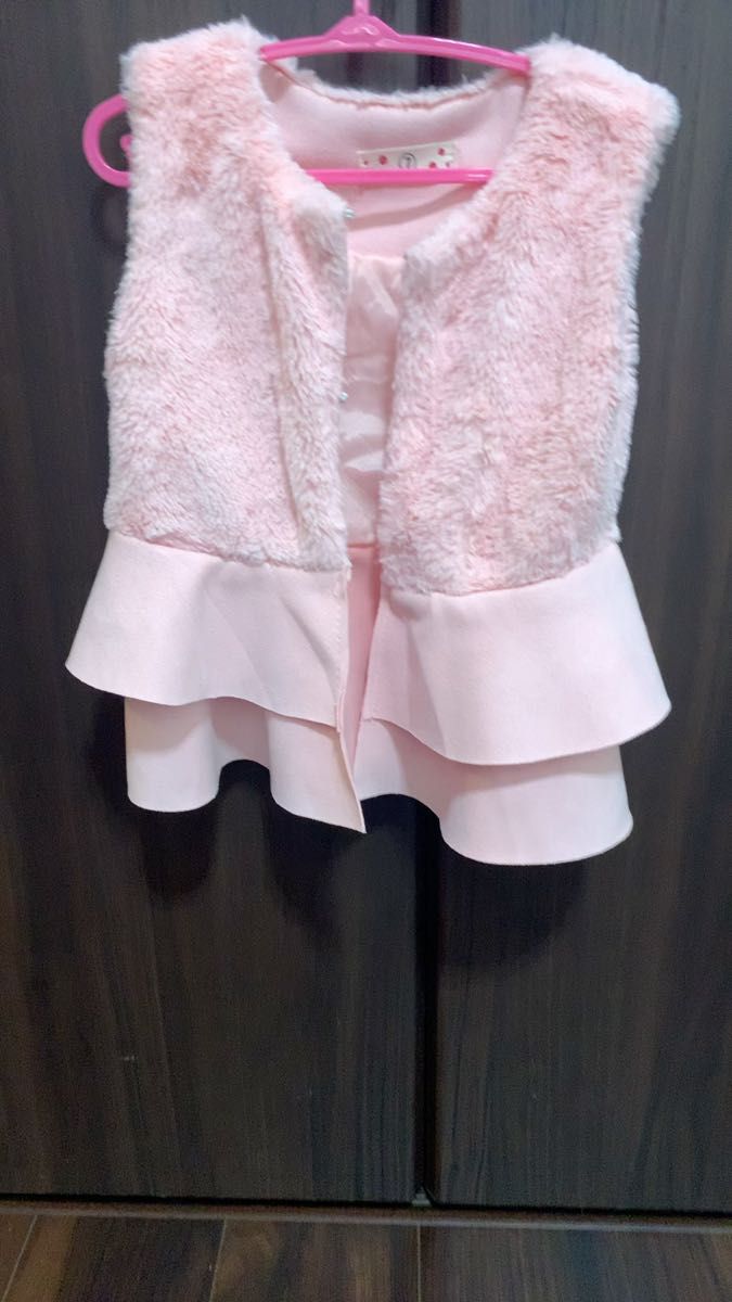 ベスト 春秋 ピンク ペプラム ベビー服95