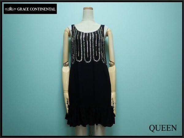 ヤフオク Grace Continental ビジューワンピース 36 グレ ヤフオク Grace Continental ビジューワンピース 36 グレ