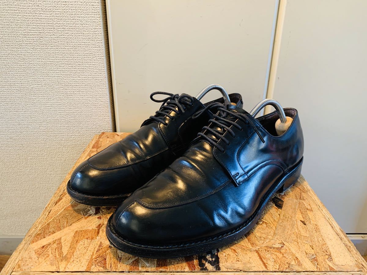 極美品VISARUNO ビサルノ Uチップ ブーツ革靴 レザー　24.5cm ビジネスシューズ 黒　リーガル　REGAL スコッチグレイン_画像2
