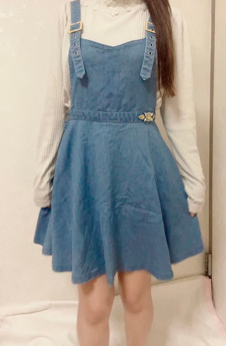 michellMacaron デニムワンピース サロペット