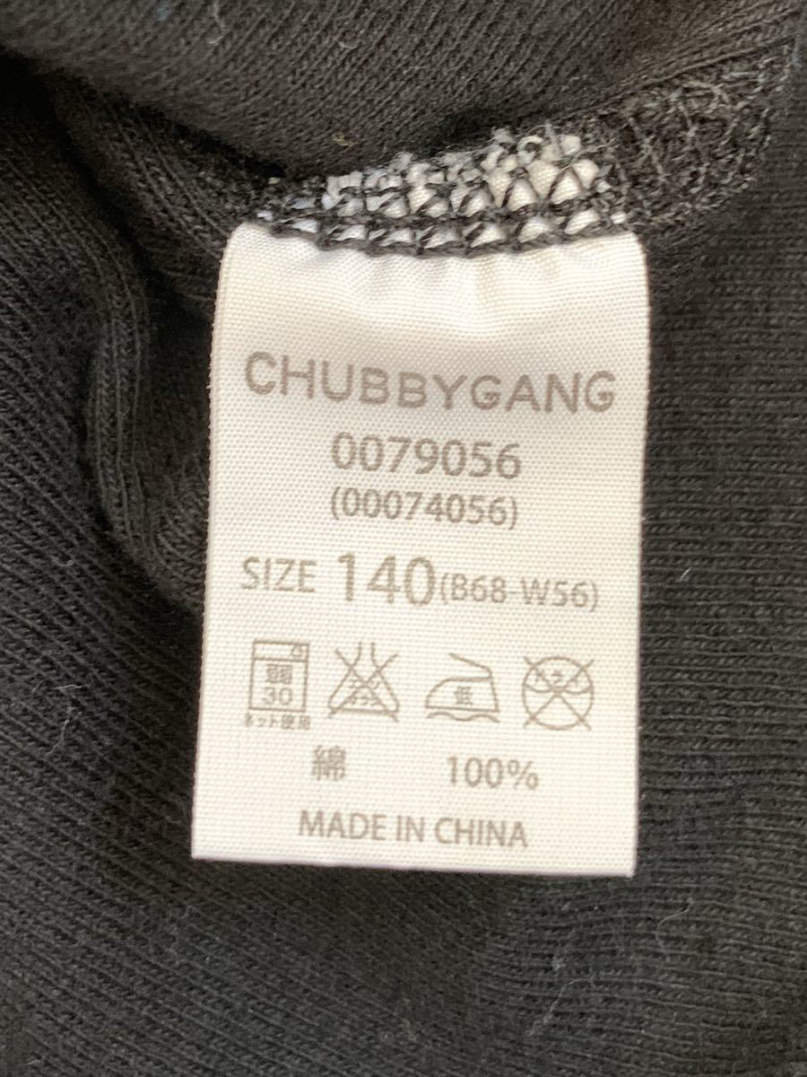 #CHUBBY GANG/ Chubbygang # стандартный. gaikotsu рисунок & с логотипом. симпатичный майка * безрукавка # чёрный черный # размер 140#