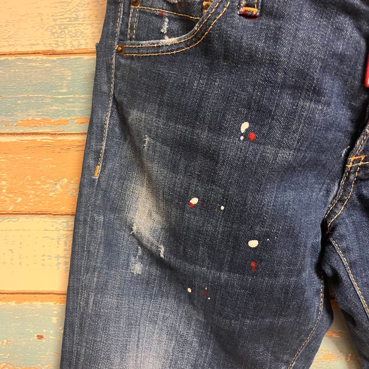 DSQUARED2 デニムパンツ ディースク ペイント ペンキ クラッシュ DSQUARED2 デニムパンツ ディースク ペイント ペンキ クラッシュ