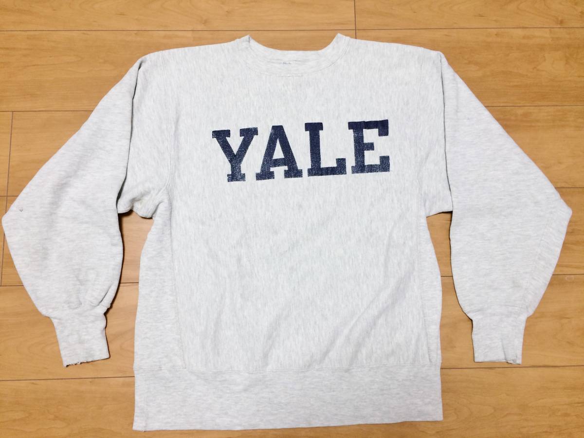 90's Championチャンピオン "YALE" リバースウィーブスウェットシャツ USA製 ビンテージ_画像3