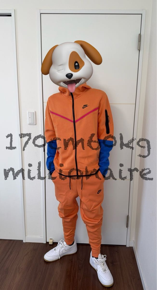 新品 オレンジ メンズ 上L 下S テックフリース セットアップ 新品 オレンジ メンズ 上L 下S テックフリース セットアップ