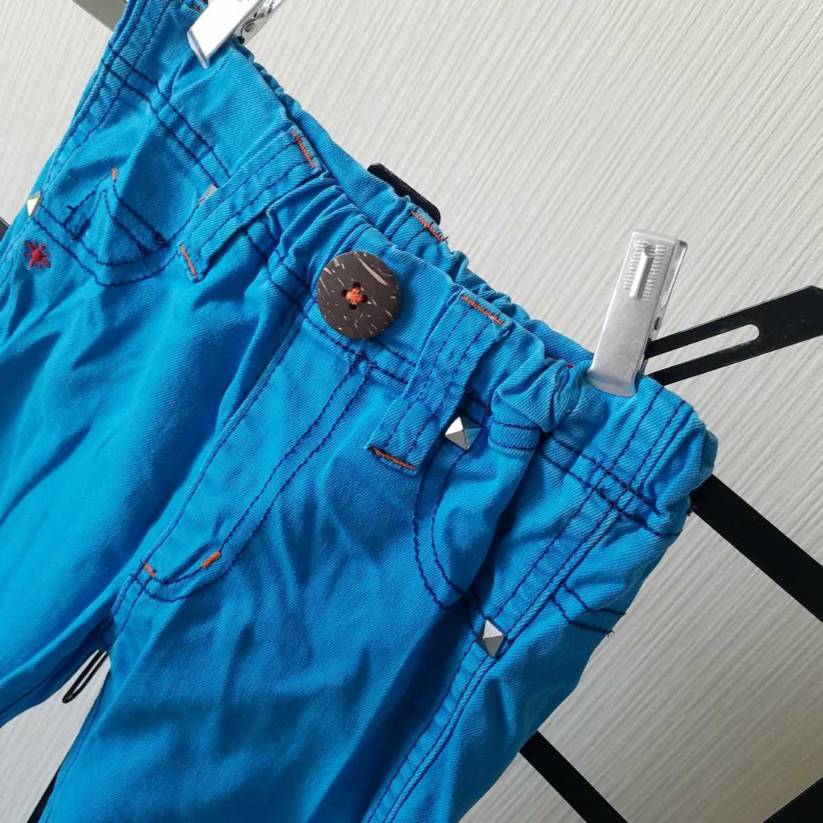  secondhand goods *Original back packer ware* studs attaching pants ( blue )/ size 110cm