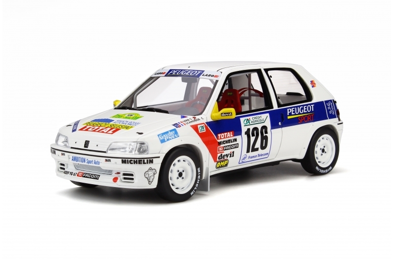 □Otto 1/18 1997 プジョー106ラリー Gr.N #126 S.ローブ Rallye Vins