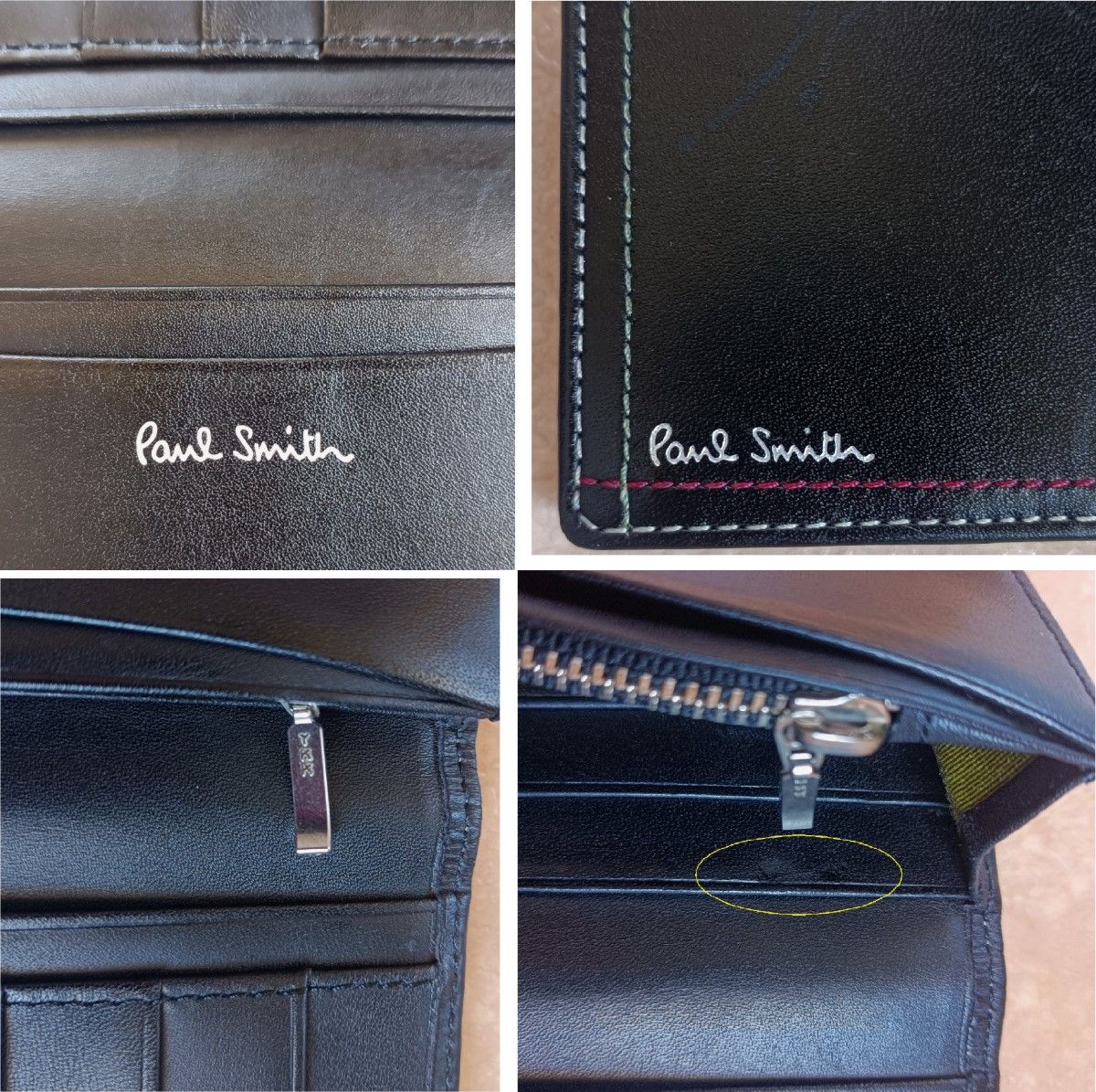 ポールスミス Paul Smith 長財布(内側は未使用級) カラー 黒+ ポールスミス Paul Smith 長財布(内側は未使用級) カラー 黒+