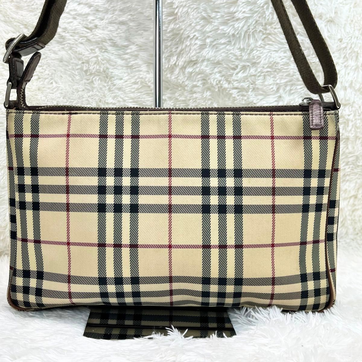 良品】BURBERRYバーバリー ノバチェック ショルダーバック ロゴ 良品】BURBERRYバーバリー ノバチェック ショルダーバック ロゴ