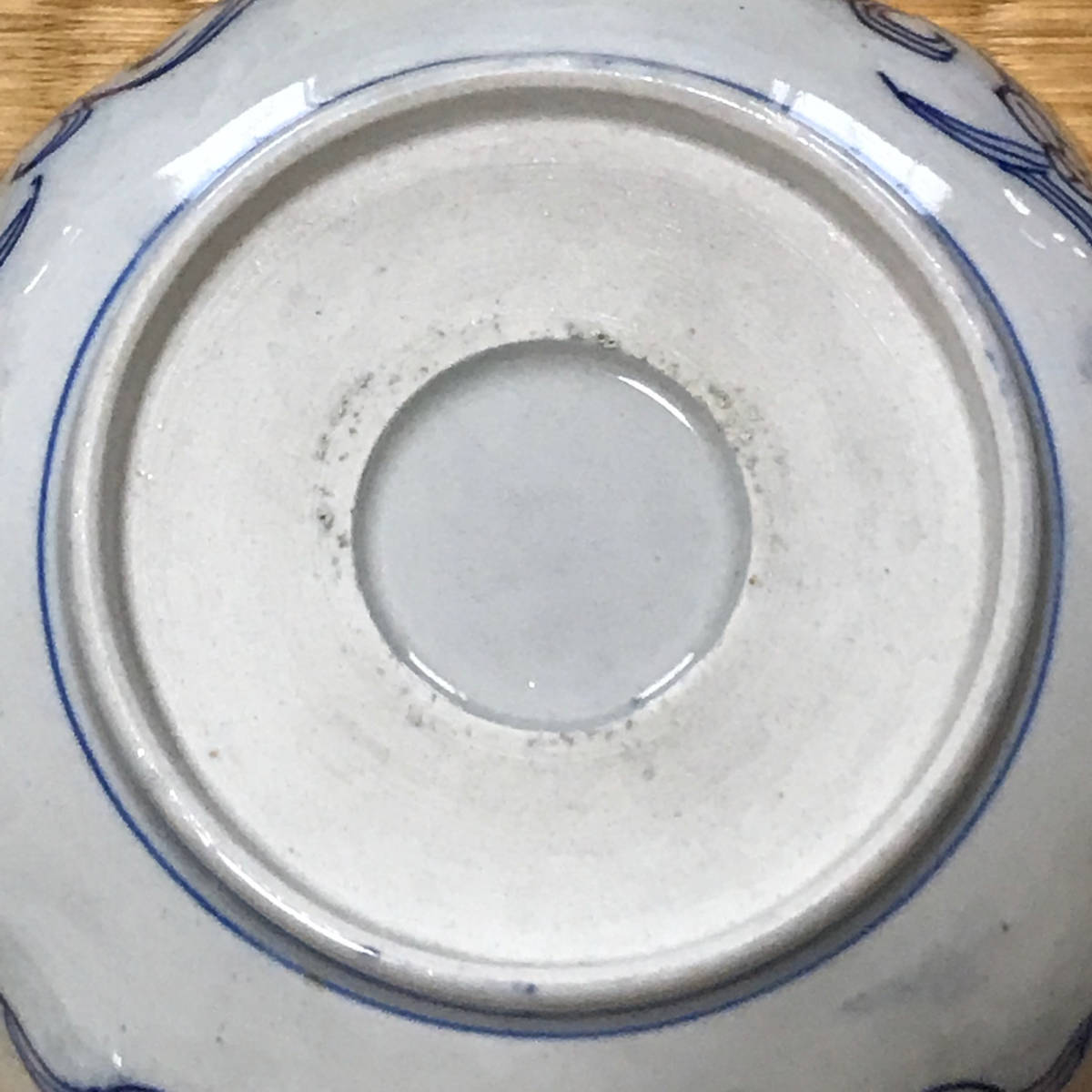 朝霧★江戸末期!古伊万里 染付 ベロ藍 鉢/なます皿5客/食器!花蝶図!直径 約15.5㎝!★管理番号6