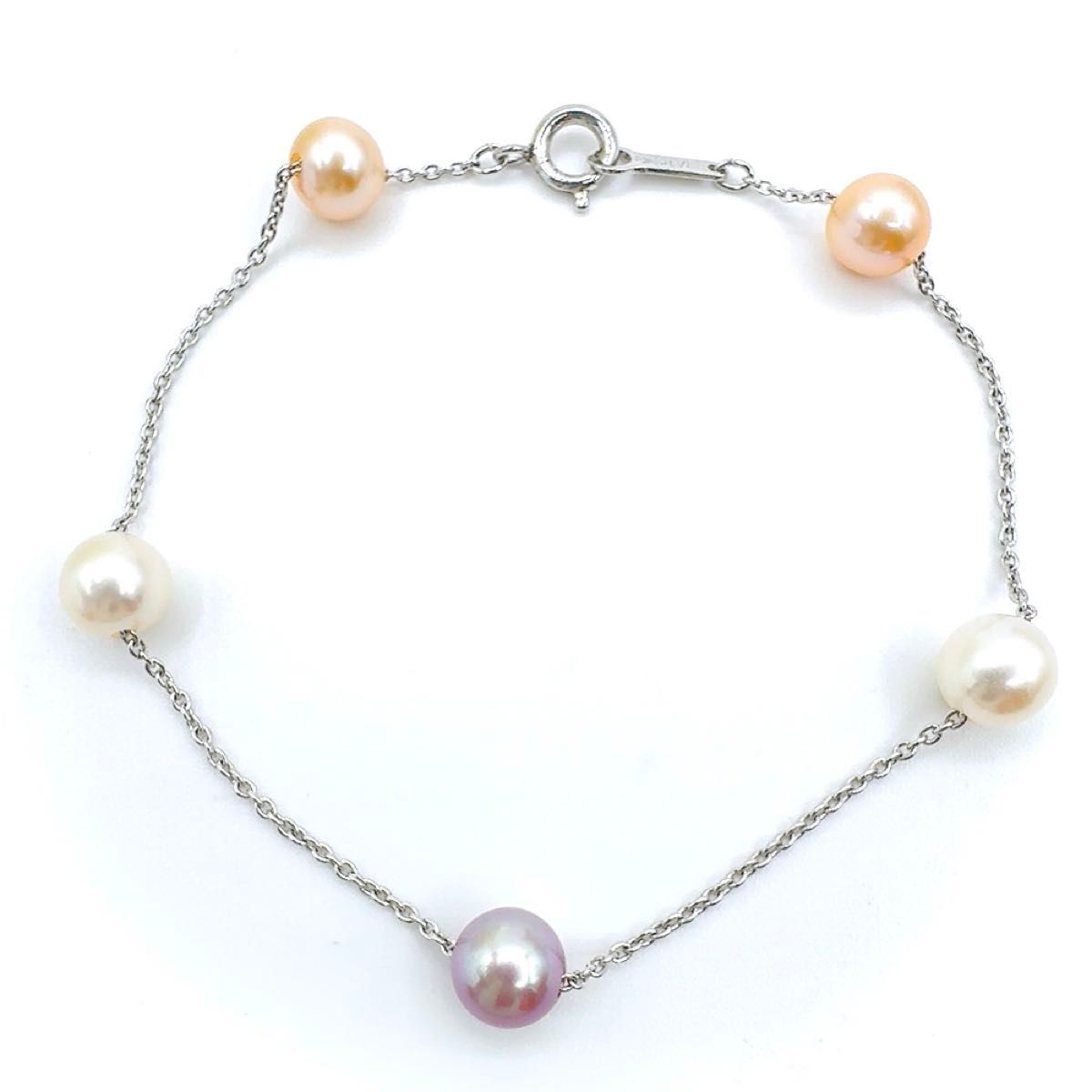 希少】TASAKI タサキ マルチカラー ステーションブレスレット 希少】TASAKI タサキ マルチカラー ステーションブレスレット
