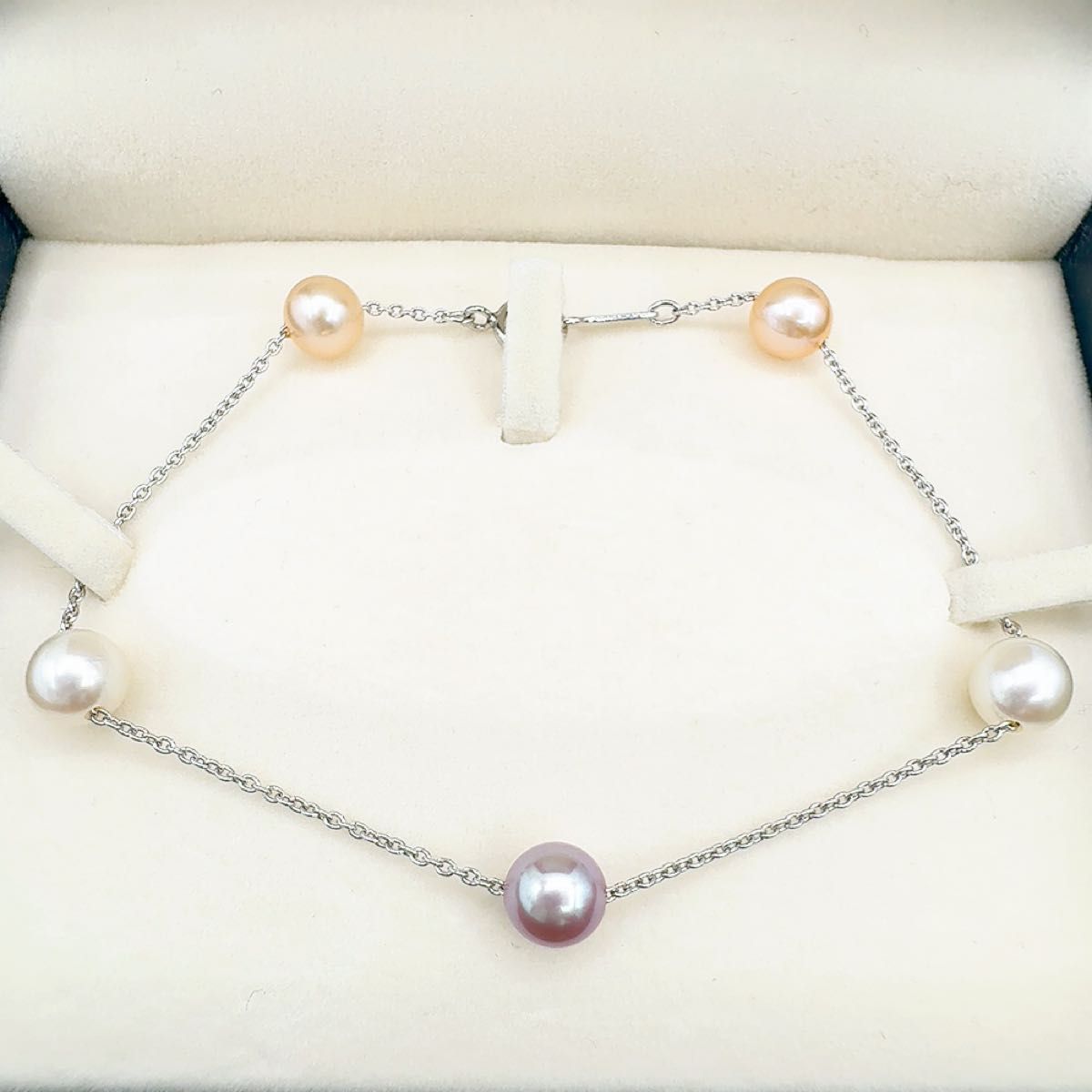 希少】TASAKI タサキ マルチカラー ステーションブレスレット 希少】TASAKI タサキ マルチカラー ステーションブレスレット