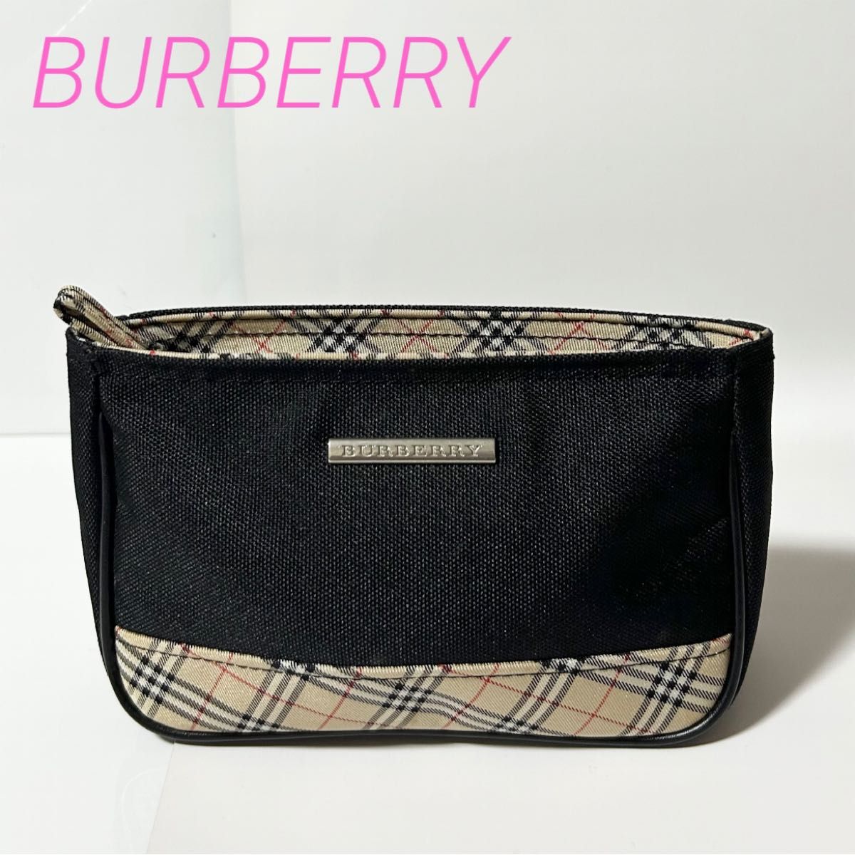 美品 BURBERRY バーバリー ナイロン キャンバス チェック柄 美品 BURBERRY バーバリー ナイロン キャンバス チェック柄