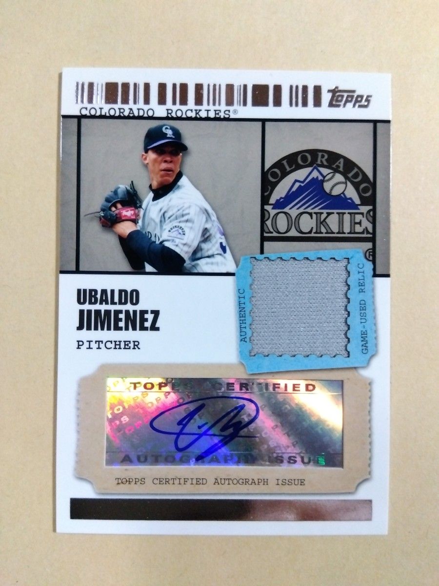 2009 Topps Ubaldo Jimenez Relic Auto 〜 ウバルド・ヒメネス 2009 Topps Ubaldo Jimenez Relic Auto 〜 ウバルド・ヒメネス