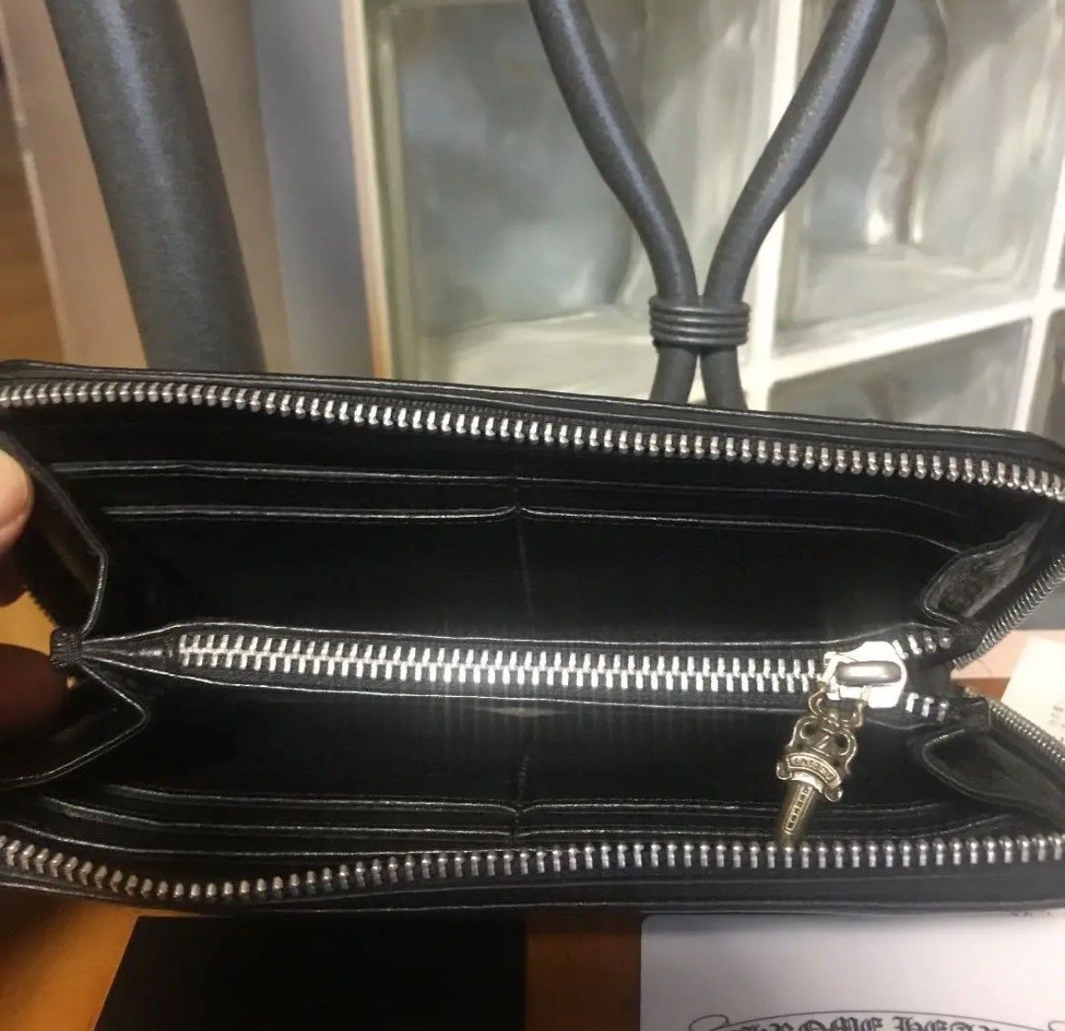 正規超美品 クロムハーツ スクロールラベル ウォレット 財布 正規超美品 クロムハーツ スクロールラベル ウォレット 財布