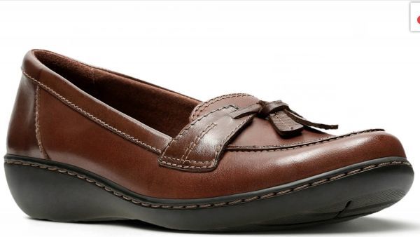  бесплатная доставка Clarks 26cm Wedge Loafer туфли-лодочки Brown кожа кожа soft стелька формальный туфли без застежки AC59