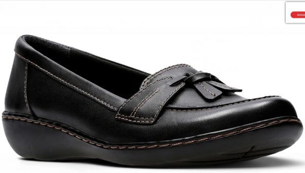  бесплатная доставка Clarks 27.5cm Wedge Loafer туфли-лодочки черный чёрный кожа кожа soft стелька формальный туфли без застежки AC59