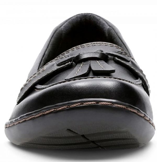  бесплатная доставка Clarks 26cm Wedge Loafer туфли-лодочки черный чёрный кожа кожа soft стелька формальный туфли без застежки AC59