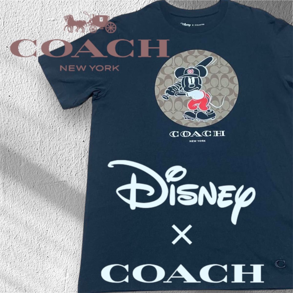 Disney×COACH ディズニー×コーチ コラボベースボールミッキー T Disney×COACH ディズニー×コーチ コラボベースボールミッキー T