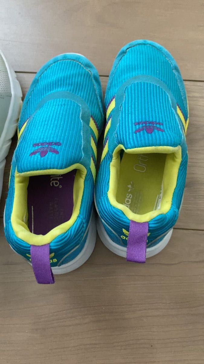 adidas スニーカー ブルー17.5&NIKEスニーカー18 スリッポン