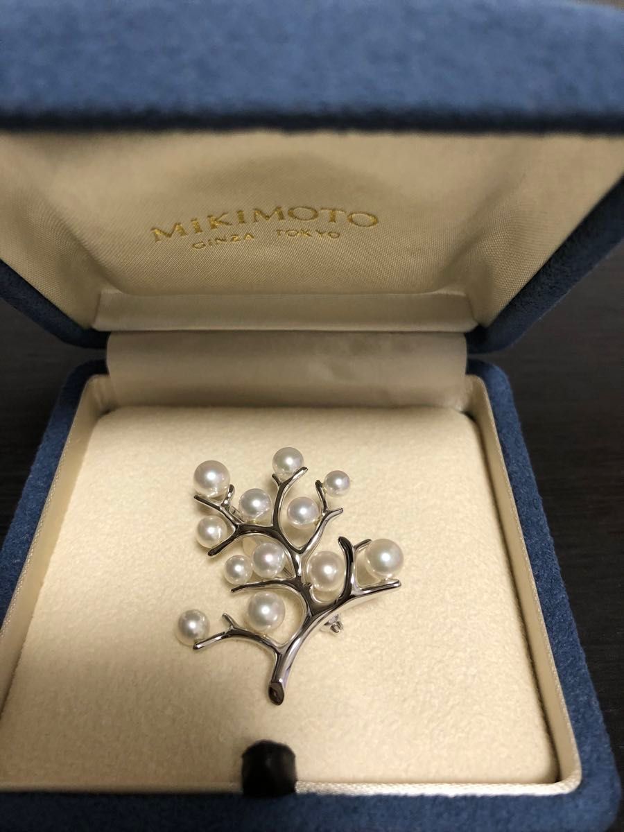 極美品 Mikimoto ミキモト パール ブローチ 幸福の木 銀製 極美品 Mikimoto ミキモト パール ブローチ 幸福の木 銀製
