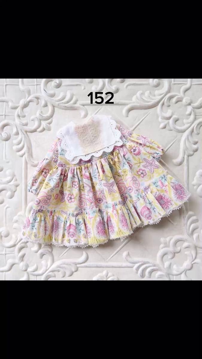 ドール服 アウトフィット 152*リバティ襟付きワンピース*