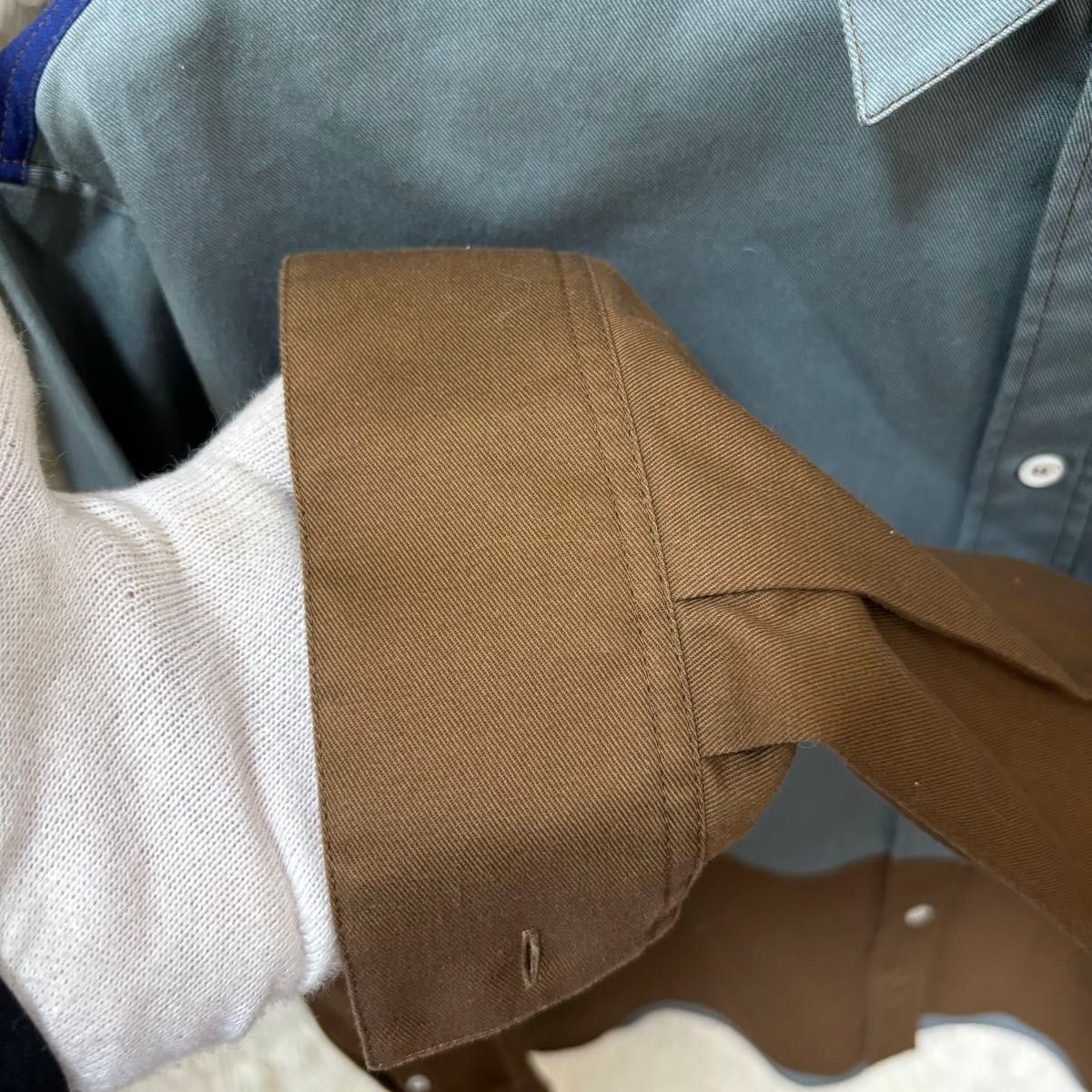 極美品】 LOEWE ロエベ パッチワークシャツ コットン 長袖シャツ 極美品】 LOEWE ロエベ パッチワークシャツ コットン 長袖シャツ