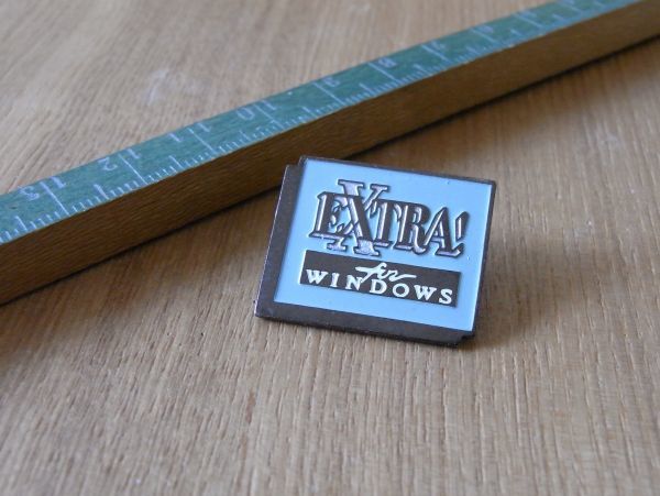 古い ピンバッジ : EXTRA for WINDOWS 広告 ロゴ ピンズ #V_画像3